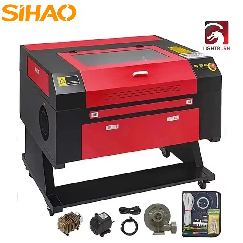 

SIHAO 80W CO2 Laser Engraving Machine Large Size 500x700mm Professional Woodworking Carving & Cutting Tool Ruida Control System