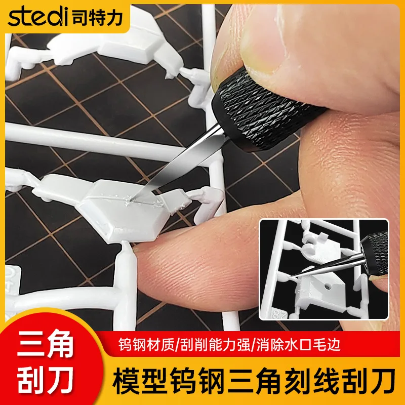 Triangular Scraper MS-159 - Panel Lining & Seam Removal Tool for Gundam & Military Models, C-Facet & Deburring