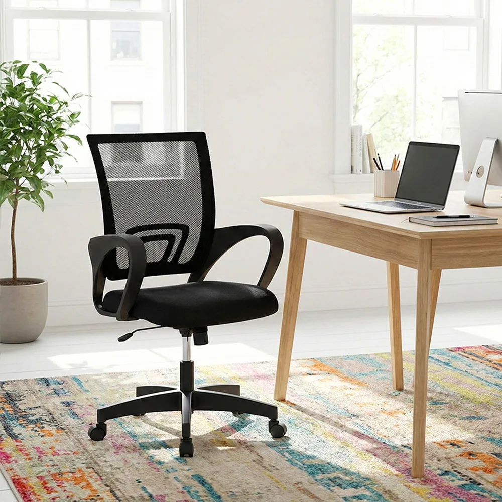 

Set of 2 Home Office Chairs, Mesh Back Computer Desk Chairs with Adjustable Lumbar Support,Padded Armrests,Swivel Rolling Chairs