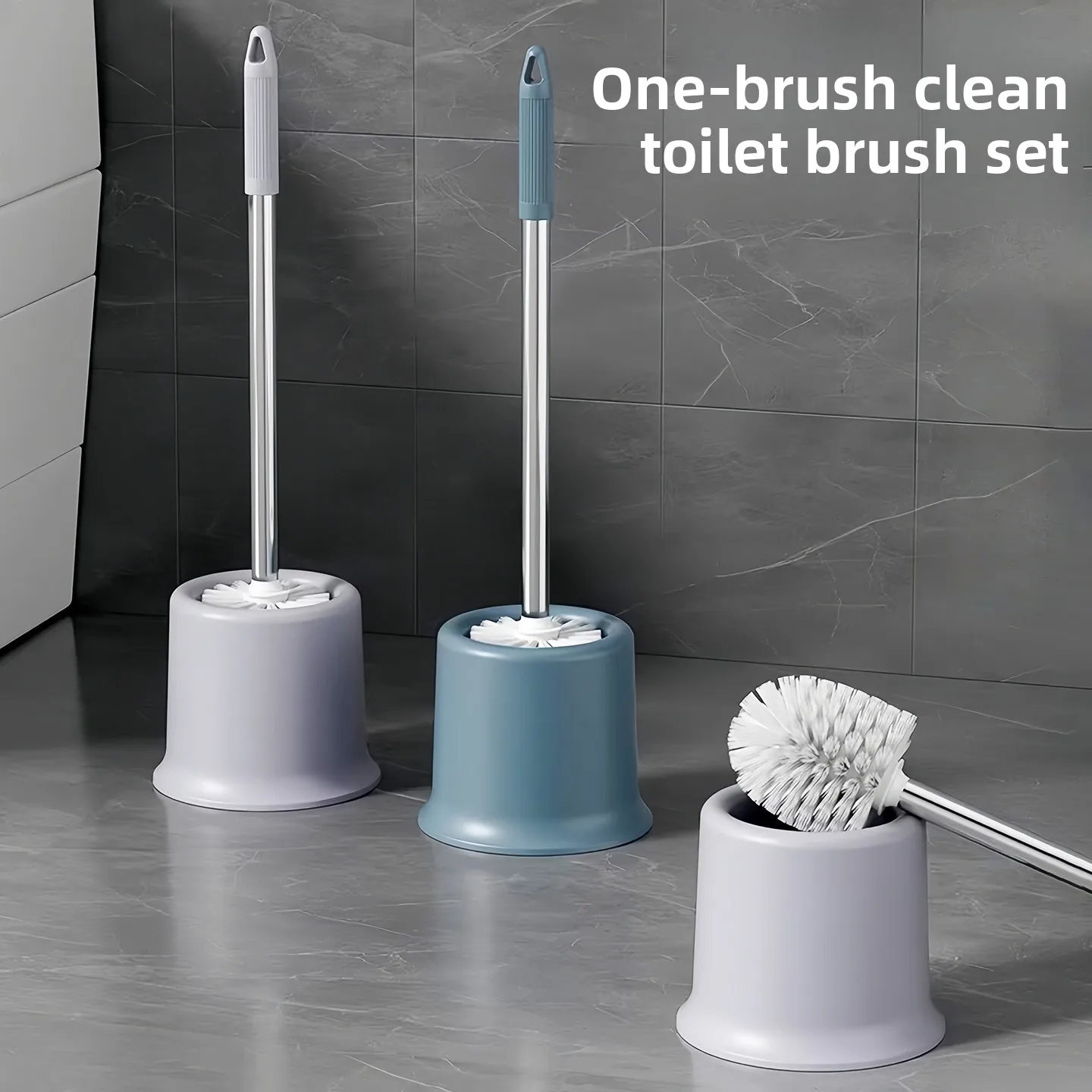 Toilet brush household no dead ends toilet wash toilet with base bathroom long handle set cleaner squat pit wall hanging