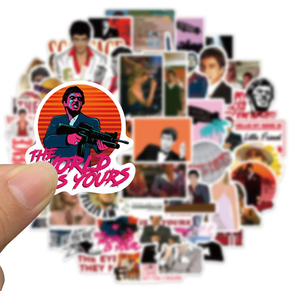 10/30/50pcs Cool Movie Scarface Graffiti Stickers DIY Skateboard Laptop Phone Motorcycle Suitcase Waterproof Sticker Kids Toys