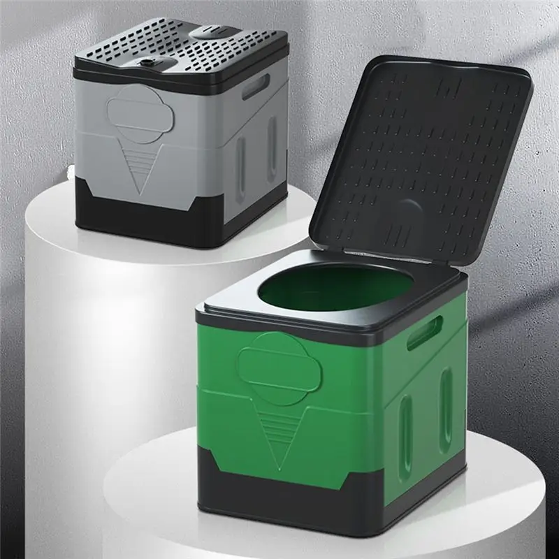 KYCOR-Portable Folding Toilet For Camping Travel Folding Car Emergency Toilet Reusable Toilet For Adults Kids Easy Install -Gree