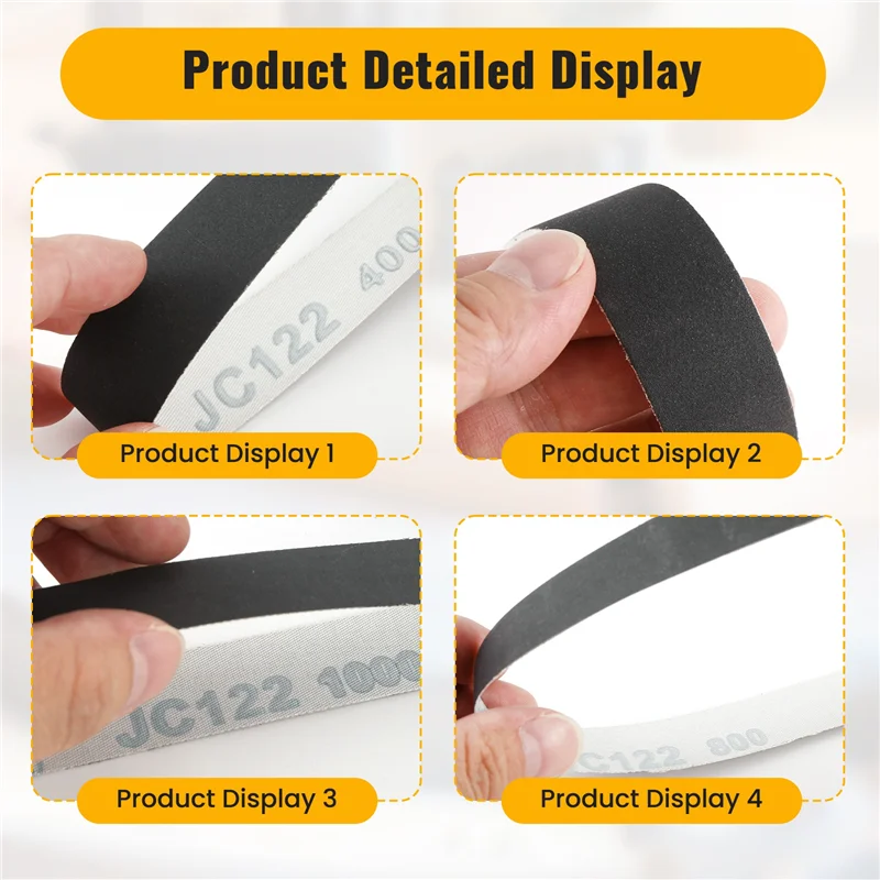 

B-Est 12Pcs 1 X 30 Inch Silicon Carbide Fine Grit Sanding Belts 400, 600, 800, 1000 Grits