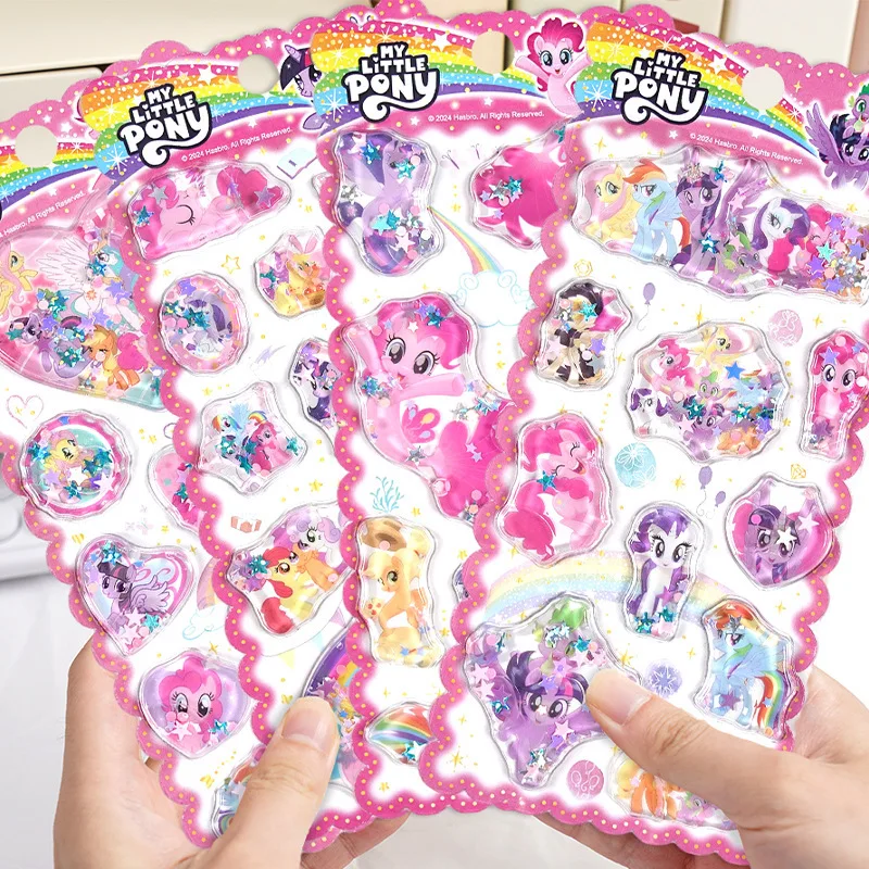 

1/4pcs Kawaii My Little Pony 3d Shake Sticker Cute Diy Mobile Case Decorative Sticker Student Stationery Handbook Stickers