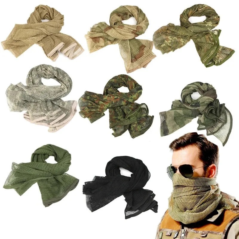 

Scarf Cotton Military Camouflage Tactical Mesh Scarf Sniper Face Scarf Veil Camping Hunting Multi Purpose Hiking Scarve