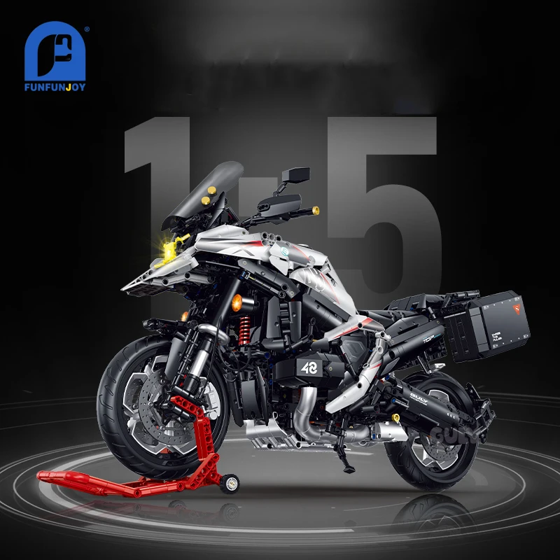 MOC 2489pcs Motorcycle Building Blocks R1300gs Compatible lego Model Xinghao Toy Ideal Gift Boys Elevating Design Lights Feature