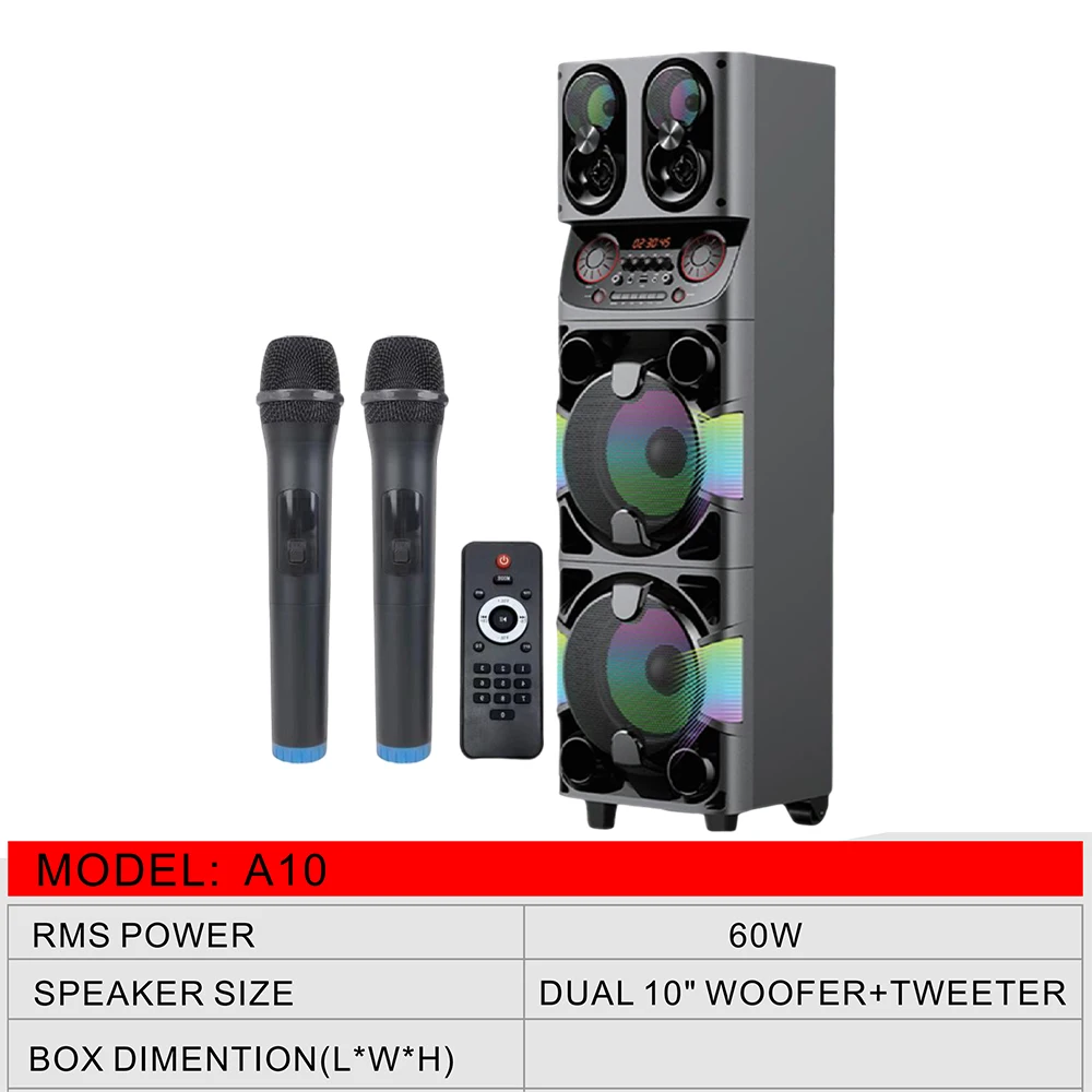 Speaker Factory Best Price Dual 10 Inch Rechargeable Portable Bass Home Dancing Partybox Speaker