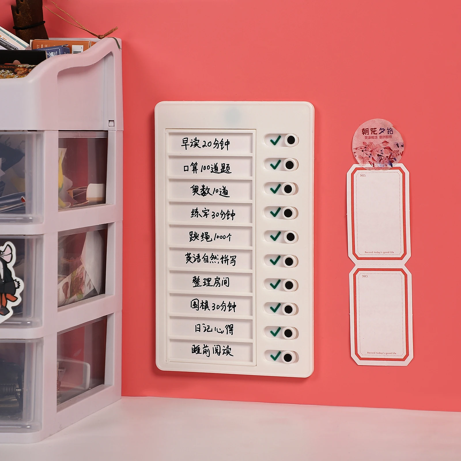 Multifuncional Message Check Board, Creative Plastic, Student To Do List, Memo, Papelaria, Material de Escritório, Simples