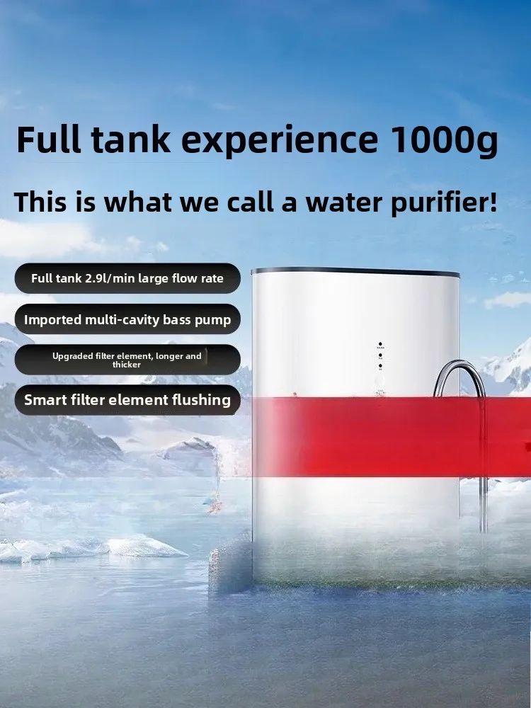 

RO reverse osmosis water purifier, 1000G, for home use, under-sink, for water purification and filtration.