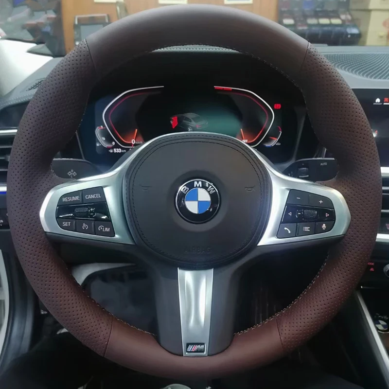 Car Steering Wheel Cover Artificial Leather For BMW G30 530i 525i 530d M550d M550i G02 X4 2018 F90 M5 G01 X3 M40i Car Accessorie