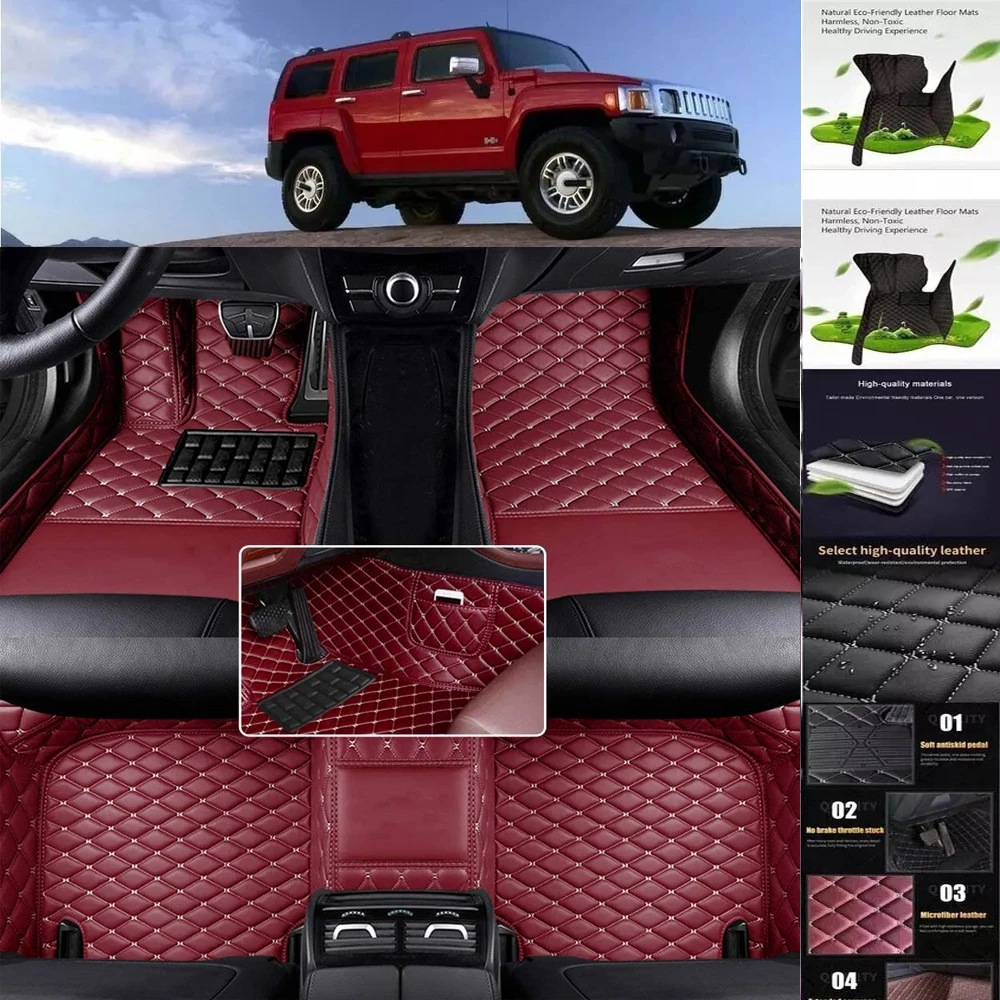 3D PU-leather Waterproof Custom Car Floor Mats For Jeep Commander 2004-2010 Years Auto Carpets Foot Coche Accessorie Liners