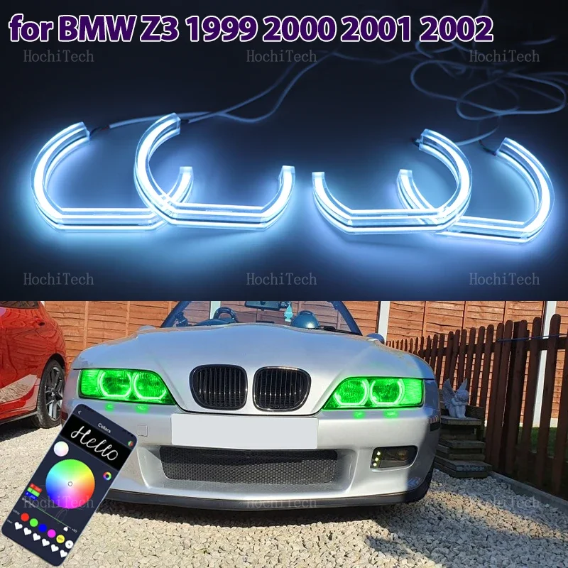 

Remote APP Multi Color Crystal DTM M4 Style RGB LED Angel Eyes Kit Rings Headlight Accessories for BMW Z3 1999 2000 2001 2002