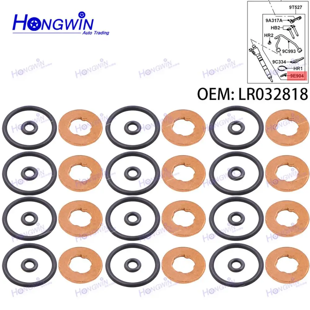 4/6/9/12SET LR032818 LR032155 5072722AA 02113778 Fuel Injector Seal For Range Rover Velar Evoque Sport Jaguar XF XJ S-Type