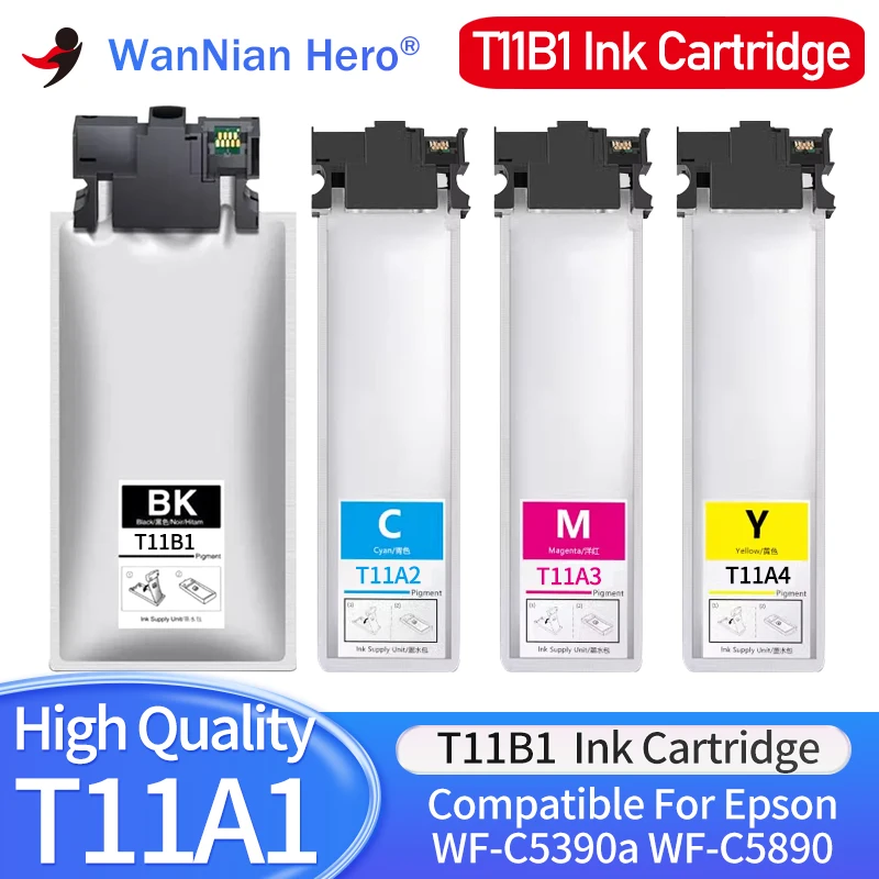 

South America T11A T11A1 T11B1 T11A2 T11A3 T11A4 Pigment Ink Cartridge With Chip For Epson WorkForce WF-C5890 WF-C5390 Printer