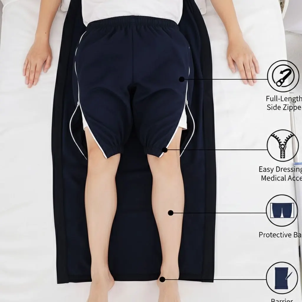 Pantaloni adattivi con cerniera laterale Comfort Fit: pantaloni leggeri primaverili/estivi per anziani, post-operatori e cura della mobilità limitata
