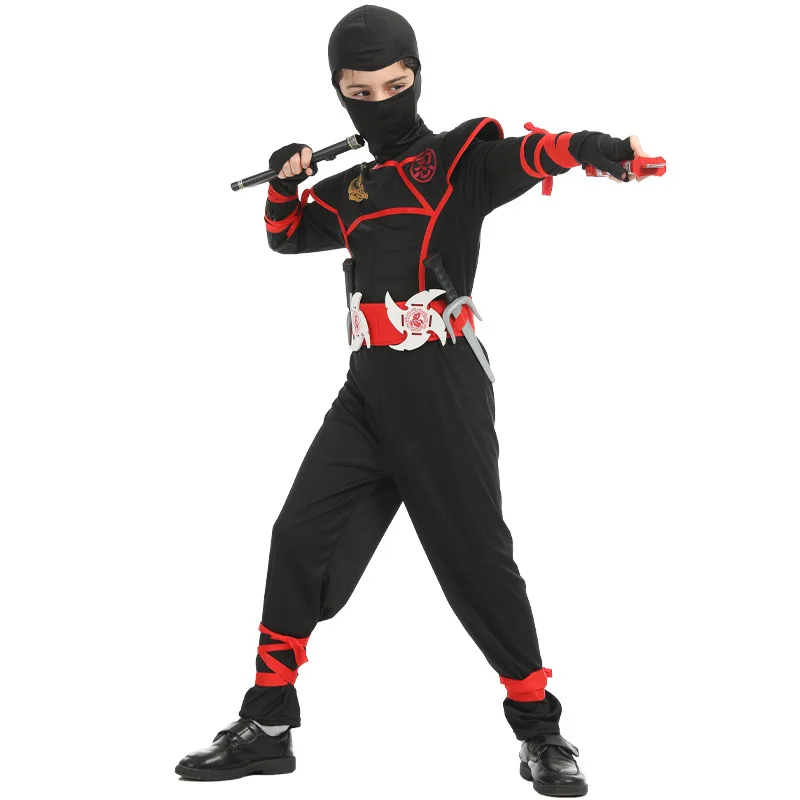 Halloween Kids Kostuum Ninja Cosplay Jongens Meisjes Purim Verjaardag Fancy Dress Dolk Darts Carnaval Japanse Zwaardvechter Warr Pak