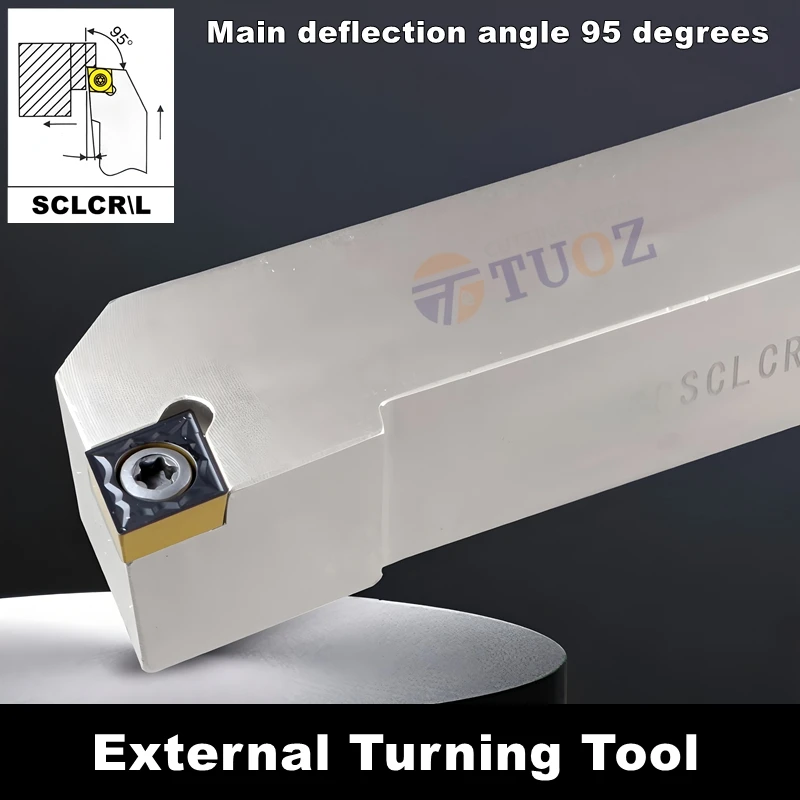 

TUOZ 95 degrees External Turning Tool Holder SCLCR SCLCL 1010 1212 1616 2020 2525 Cnc Lathe Cutter Bar CCMT CCGT Inserts