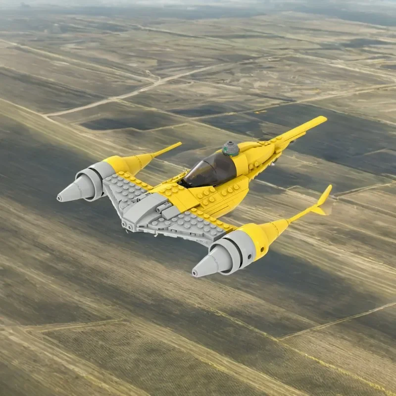 

259PCS Moc Building blocks Custom Naboo N-1 Starfighter, Perfectly Recreating the Classic Starfighter for All Model Fans!