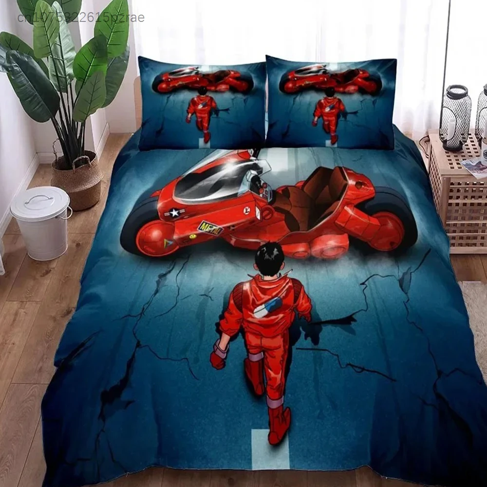 Akira And His Bike Duvet Cover Set UK Single Double King US Twin Full Queen Size Anime Bed Linen Set