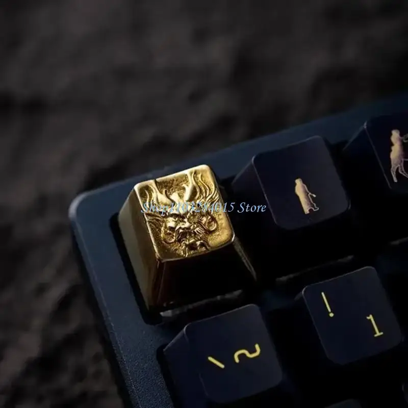 R6FF Hand Engraving Copper Dragon Keycap Offers Long Time Elegant and Corrosive Resistance Mechanical Keyboard keycap