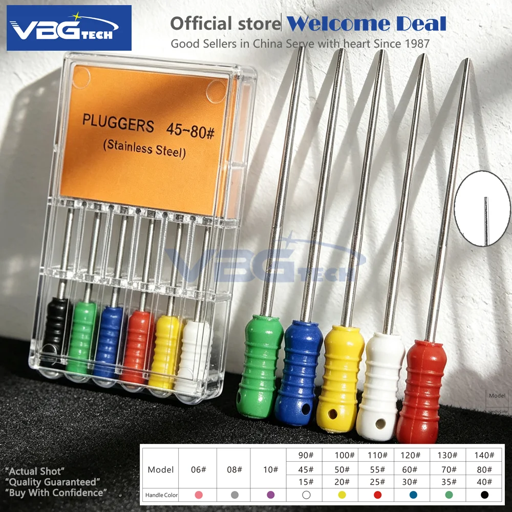 Stainless Steel Dental Pluggers K Files Spreader Hand Pluggers Endo Handuse Root Canal H Reamers Files 06#Endodontics Dentistry