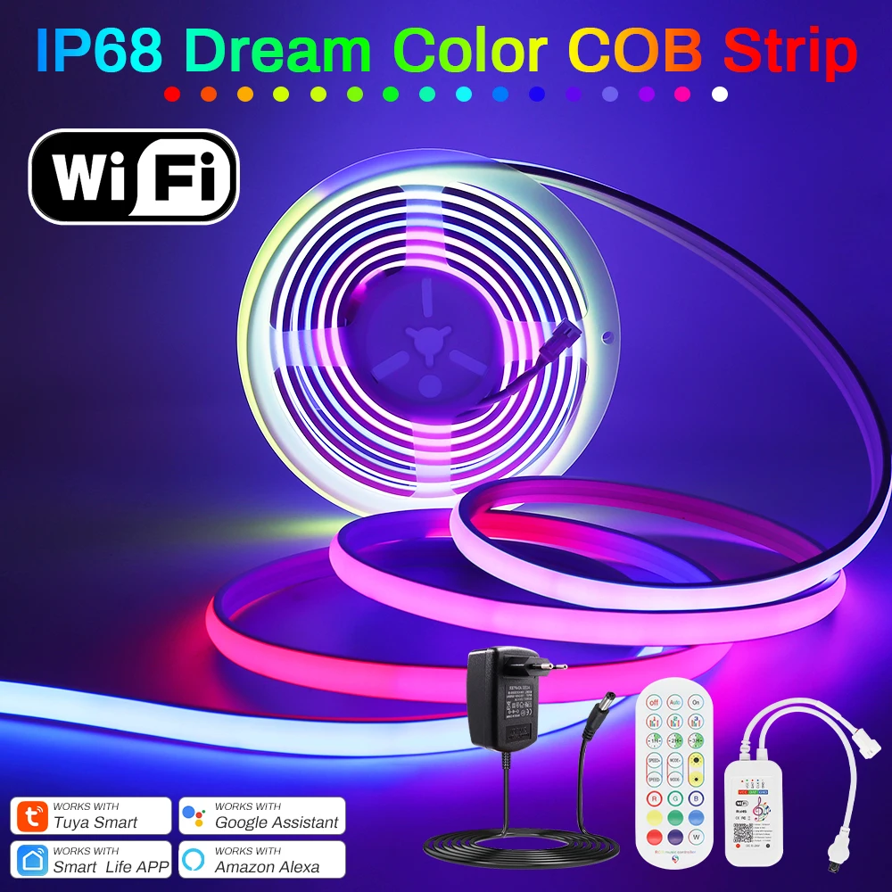 

IP68 Waterproof RGB Addressable Led Strip RGBIC COB Flexible LED Lamp Running LED Light WS2811 Dream Color LED Tape Home Decor