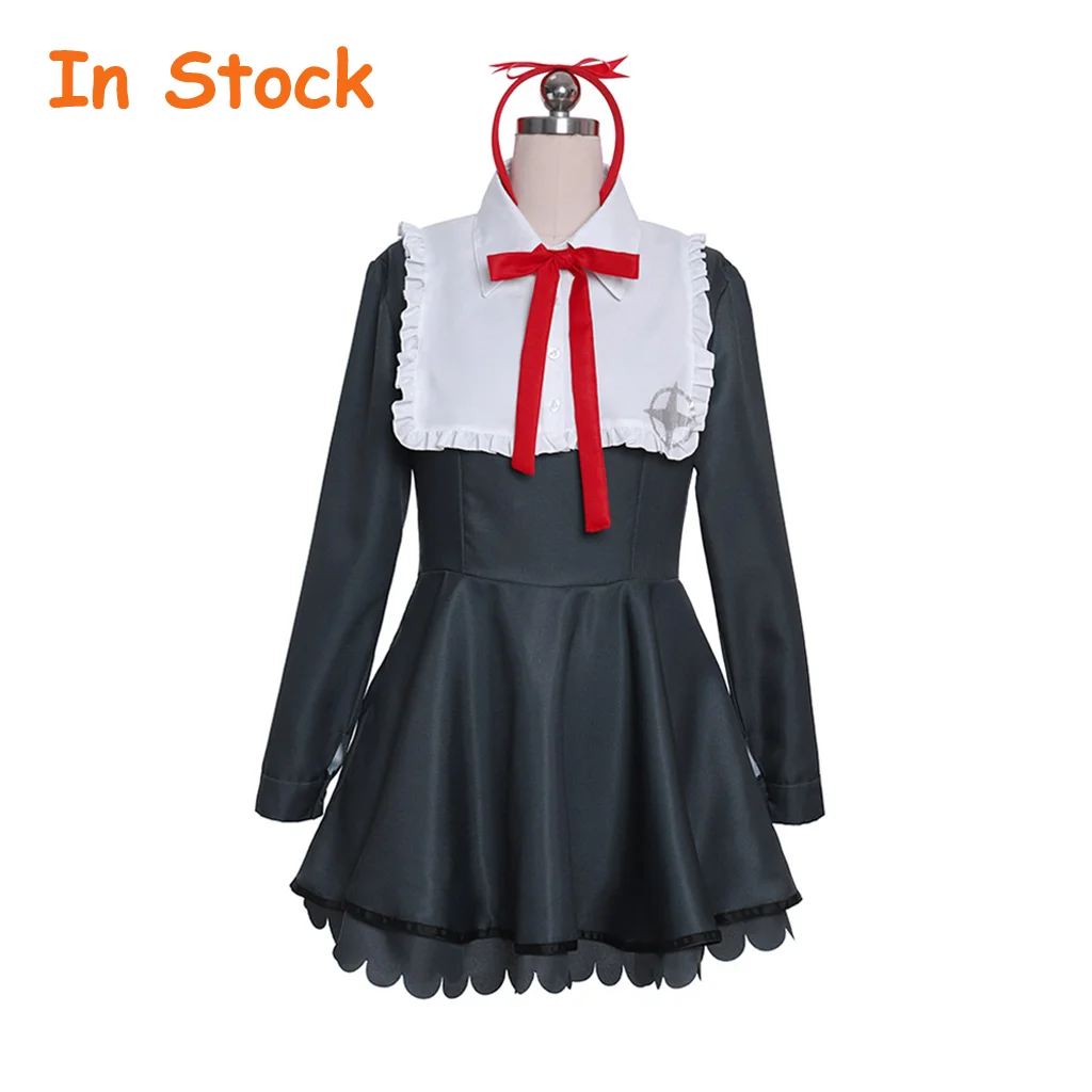 In Stock Danganronpa Cosplay Monaka Cosplay Girl Uniform Suit Cute Maid Outfit Waiter Dress Halloween Party Suit