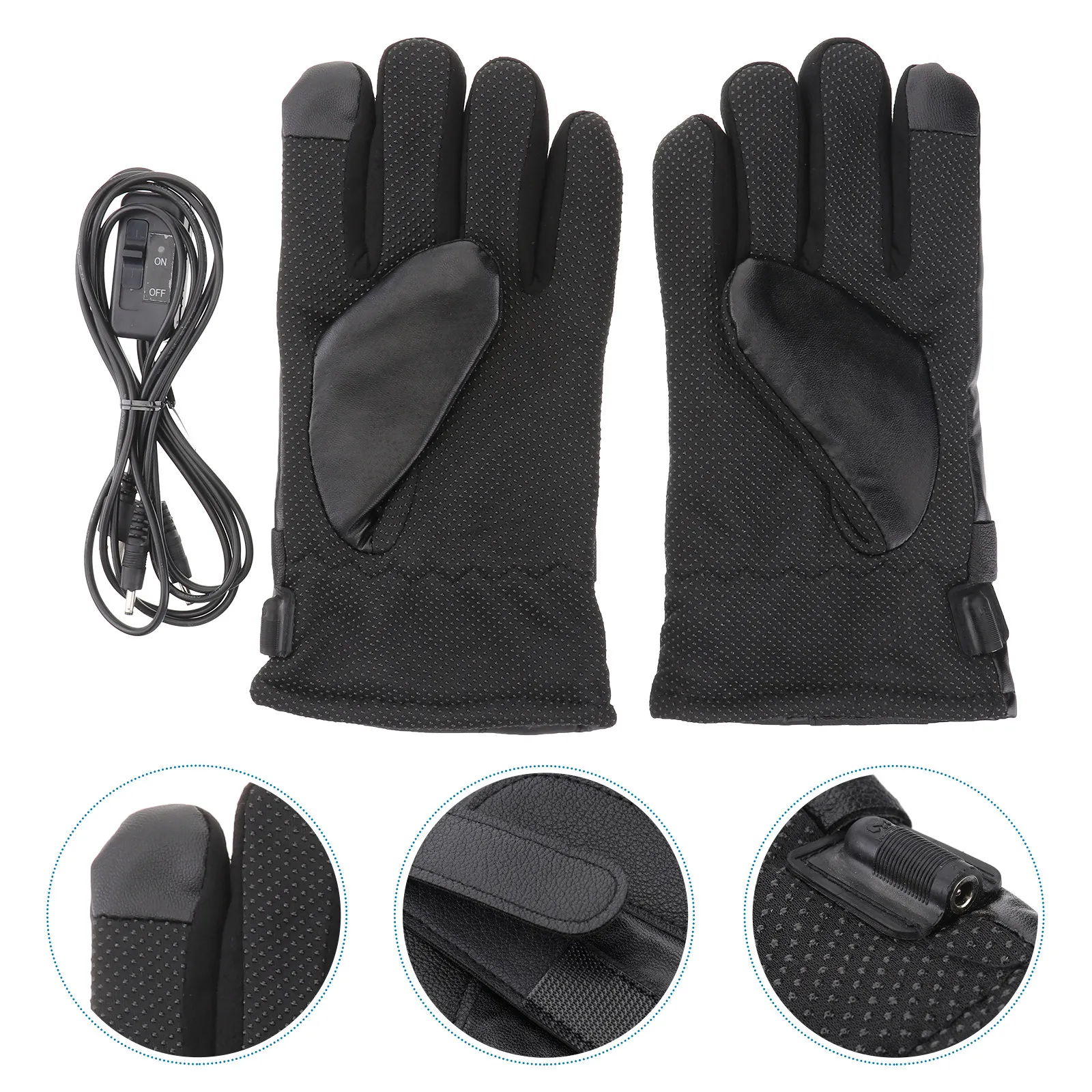 

USB Powered Heated Gloves Winter Riding Warm Thermal Motorcycle Finger Gloves Touch Screen for Cold Weather