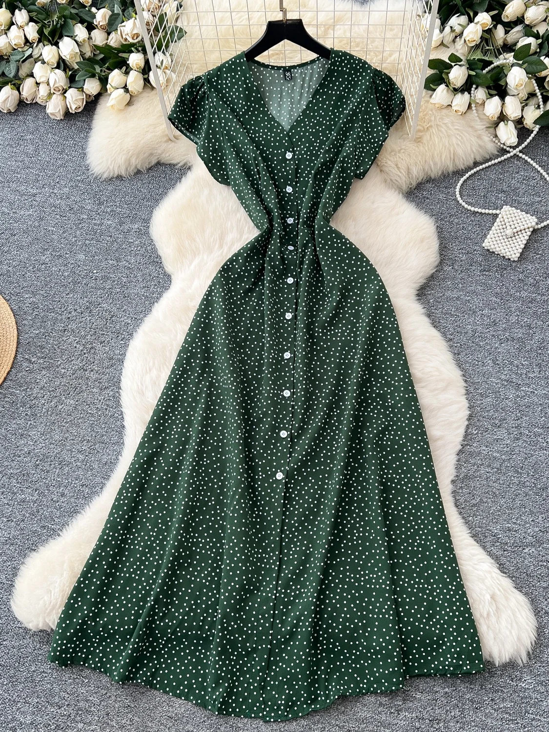 Retro V-ne Puff Sve Vita snellente Dr Gonna lunga floreale snellente estiva da donna Vita alta A-line ort Sve Ci C...