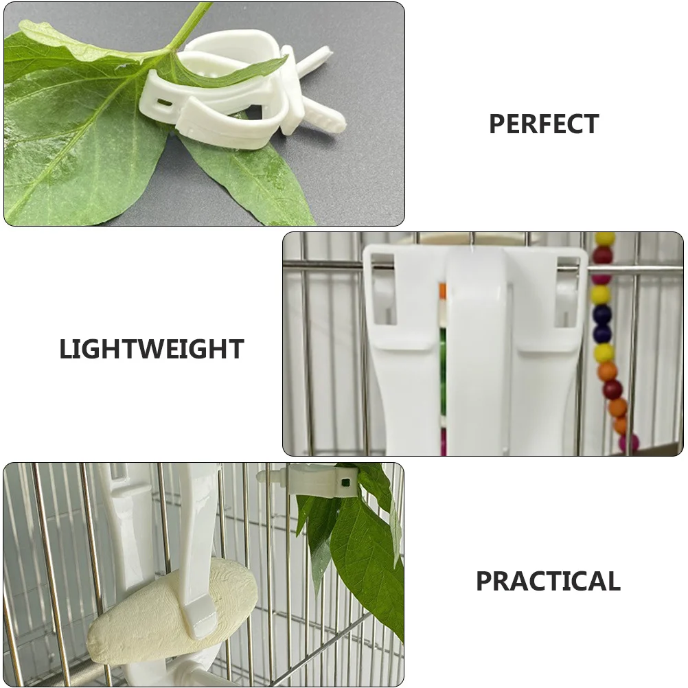 

4Pcs Parrot Vegetable Clip Plastic Reusable Lightweight Bird Cage Supply for Fruits Vegetables Cuttlebone Fixed Clamp Pet