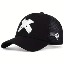 Gorras de béisbol de malla con letras para hombre y mujer, gorro de béisbol con letras, transpirable, Snapback, para exteriores, pesca, Verano