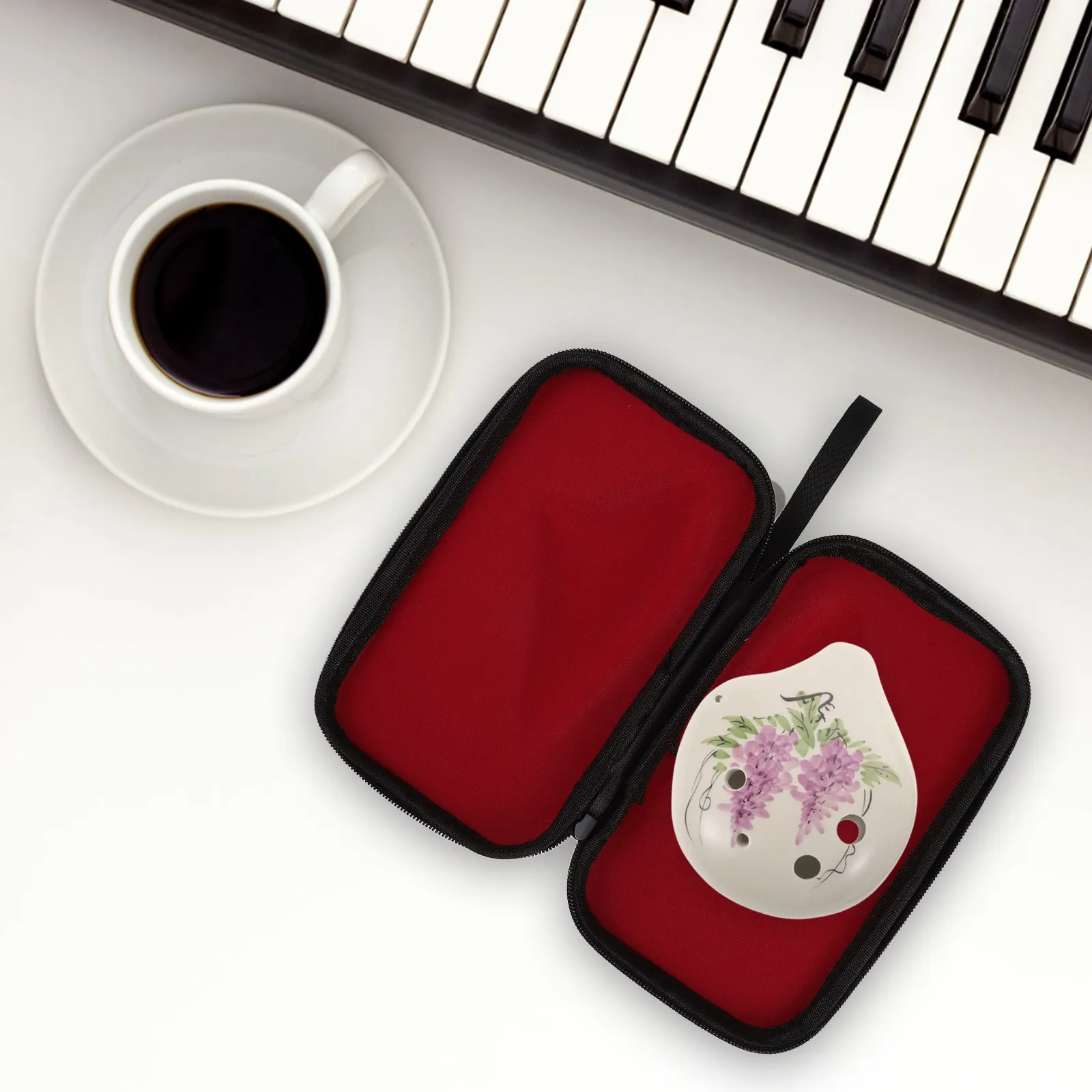 EVA Hard Shell Case For 12 Hole Ocarina Portable Storage Bag With Handle Shockproof For Outdoor Carrying