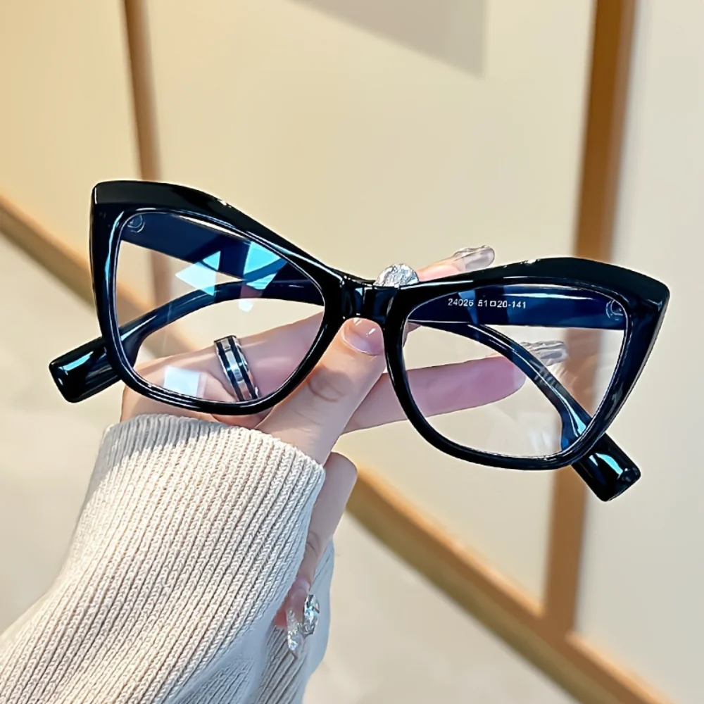 Eye Anti Blue Light Glasses Women Men Color Blocking Large Frame Eyewear Transparent Lens Vintage Computer Optical Spectacles