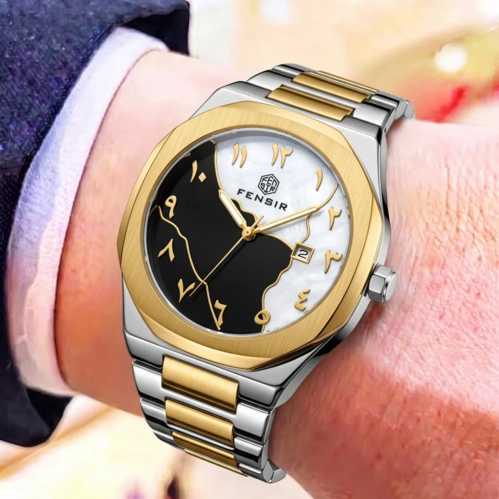 New Business Quartz Men's Watch, Stainless Steel Strap, Creative Dial, Calendar Display, Light Luxury and High-Quality Feel, Waterproof, Suitable for Both Formal and Casual Wear, Perfect for Men's Outfits and as a Gift