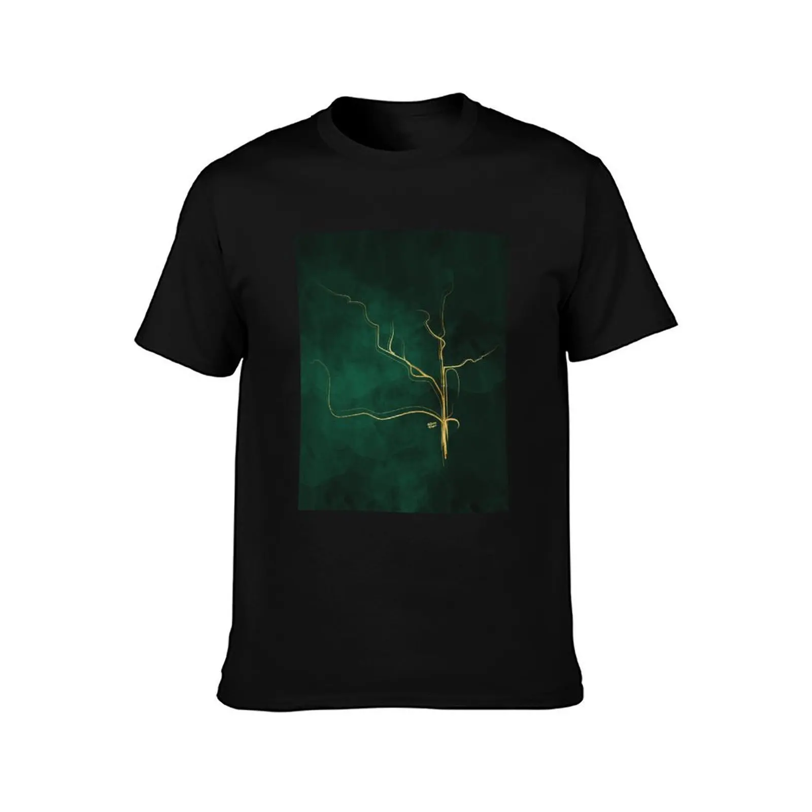 Kintsugi Emerald Green #art #decor #buyart #japanese #gold #green #kirovair #design T-Shirt