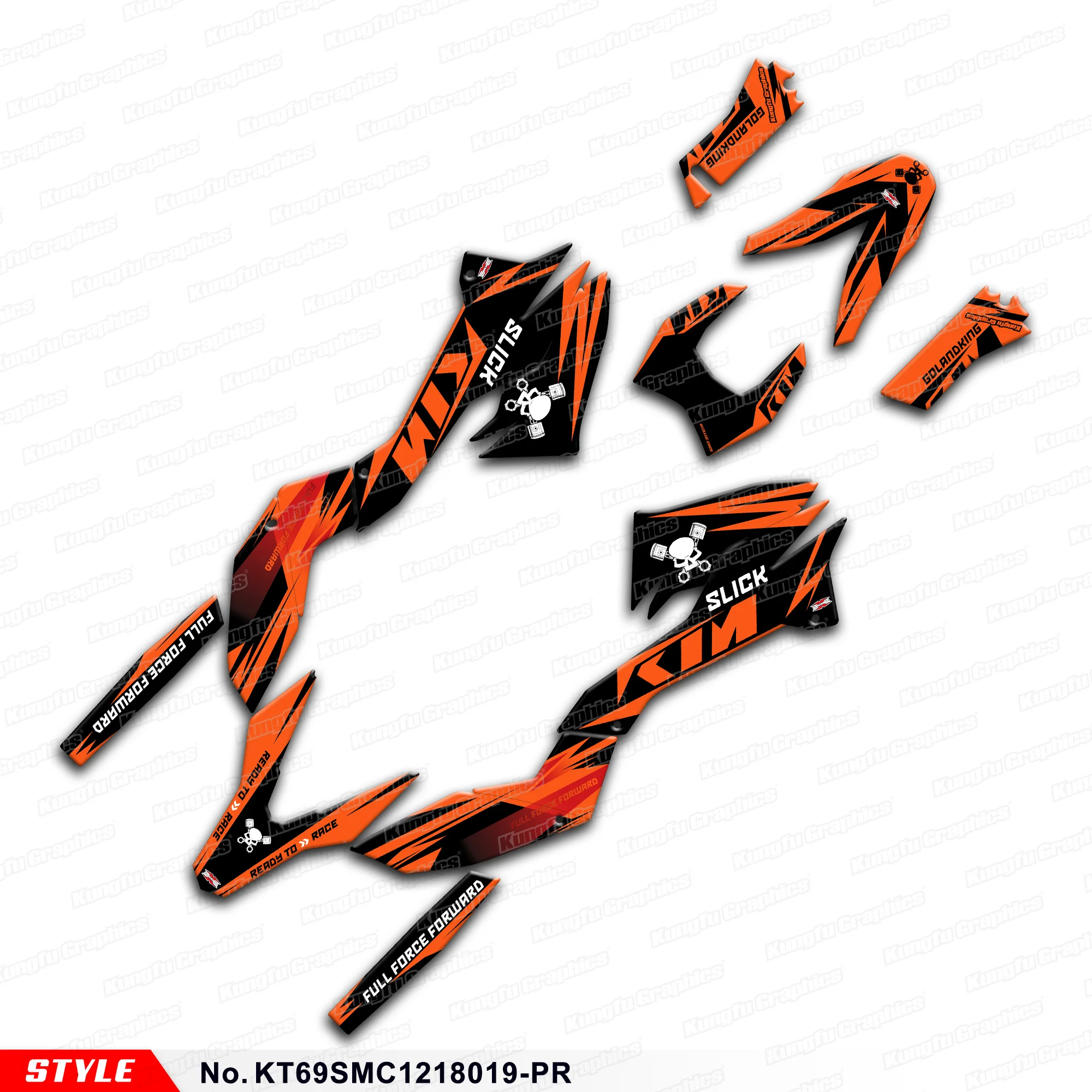 JY RACING Graphics Kit Vinyl Sticker for KTM 690 SMC-R 690SMC R 2012 2013 2014 2015 2016 2017 2018, Orange, KT69SMC1218019-PR