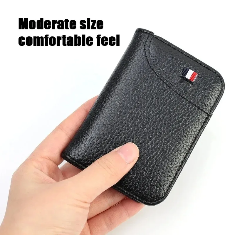 Ultra Slim Portable PU Leather Mini Credit Card Wallet Holder for Men Compact Lightweight Soft Thin Small Short Wallets Purse