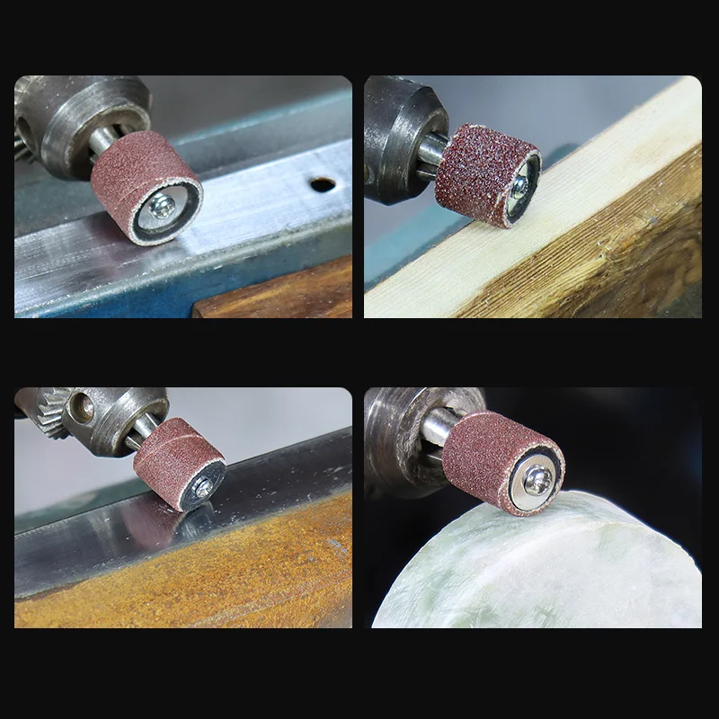 Grinding Sandpaper Sanding Ring with Rod Abrasive Rotary Tool 80Grit 120Grit 150Grit 180Grit~600Grit Machine Grinding Sand Rin