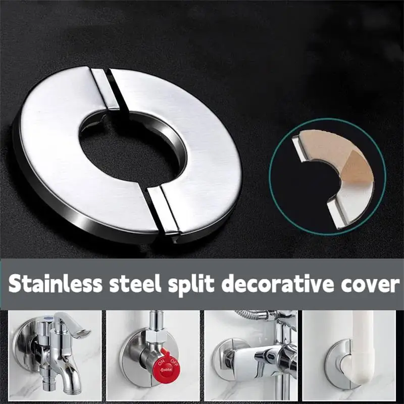 

Self-Adhesive Stainless Steel Faucet Decoration Connector Shower Chrome Finish Water Pipe Wall Cover Kitchen Bathroom Accessory