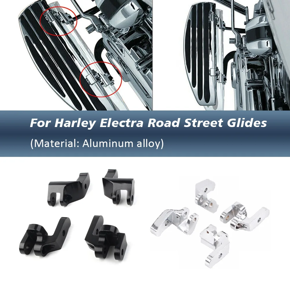 

Aluminum Motorcycle Front Floorboard Relocation Brackets For Harley Electra Road Glides Kings Street Glides Trikes 1997-2016