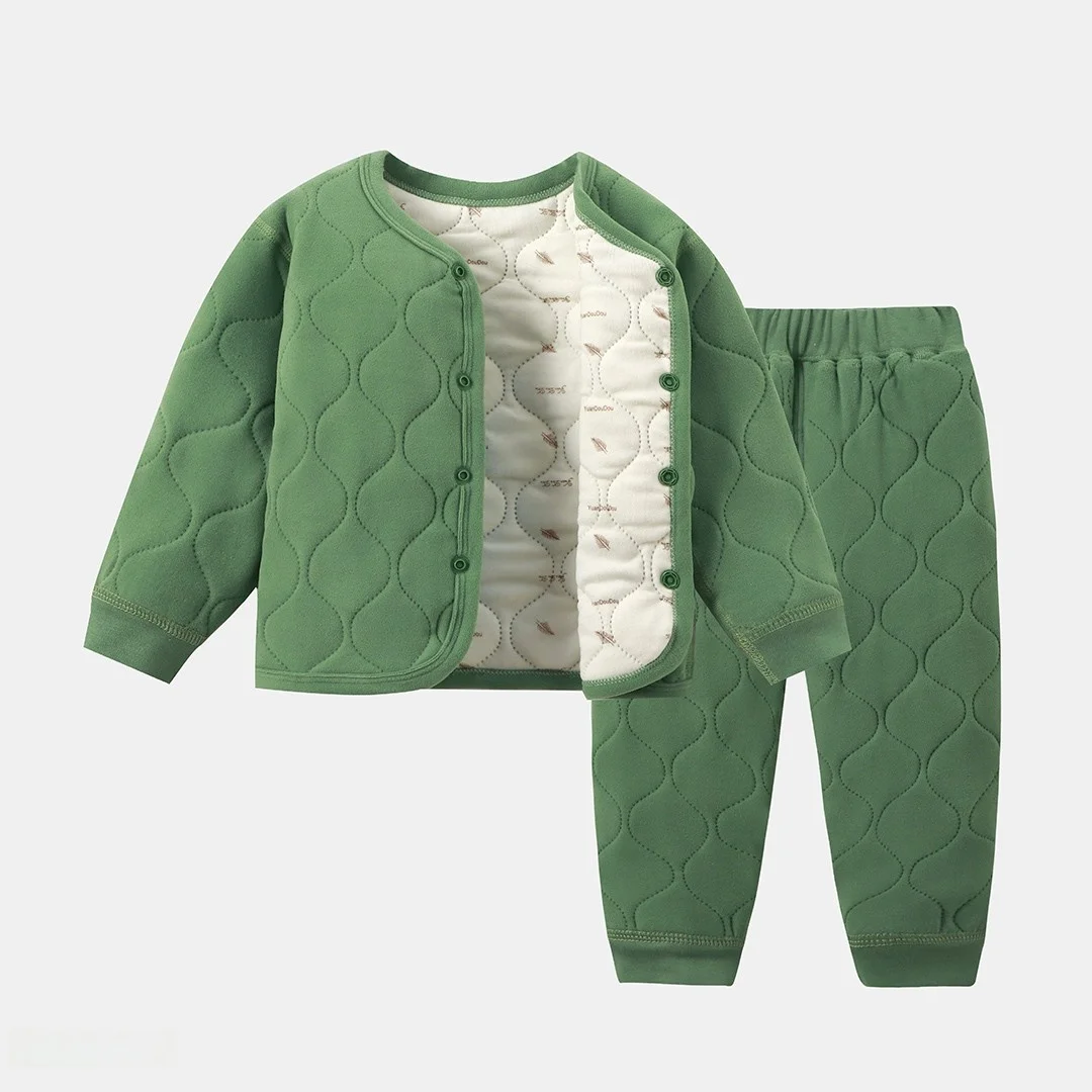 

Thiened High Waist School orm Set for Children Autumn Winter Cotton Clothes M Fem Kids Warmth Inner Wear No S