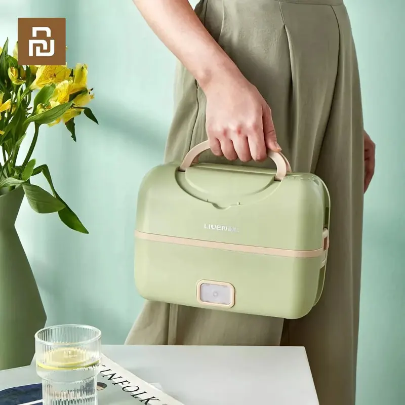 Youpin Liren المحمولة الطبخ صندوق غداء كهربي متعدد الوظائف المكونات في التدفئة الكهربائية الطبخ سعة كبيرة طبقة مزدوجة