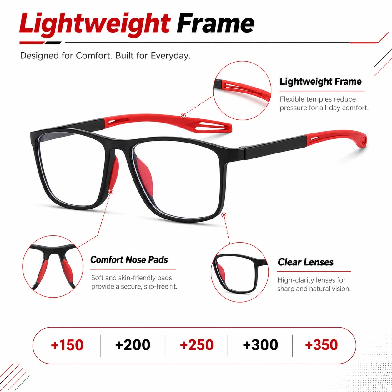 Anti-blue Light Reading Glasses Ultralight TR90 Sport Presbyopia Eyeglasses Women Men Far Sight Optical Eyewear Diopters +1.50