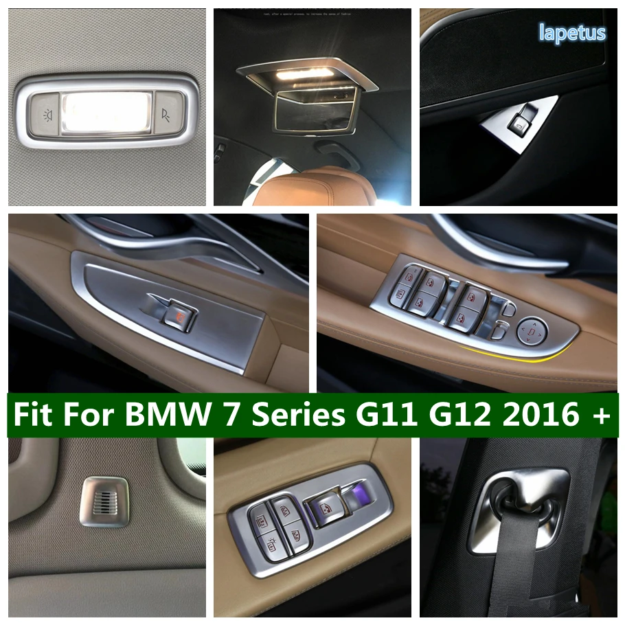 Safety Belt Buckle / Makeup Cosmetic Mirror / Rear Trunk Control Cover Trim Matte Interior For BMW 7 Series G11 G12 2016 - 2020