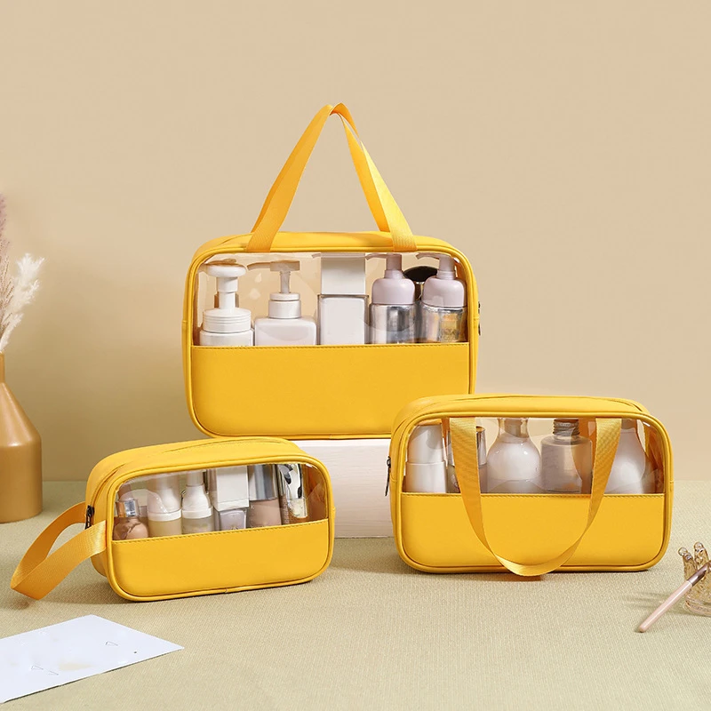 Borsa cosmetica impermeabile in PVC di grande capacità per donne e uomini borsa per il trucco trasparente per viaggi e nuoto