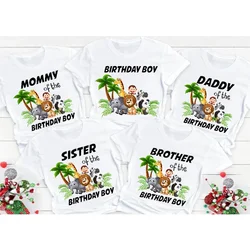 Bundle Family Safari Jungle Birthday T-shirts,Matching Family Birthday Tshirts,Safari Png,Zoo Birthday Boy T shirts White