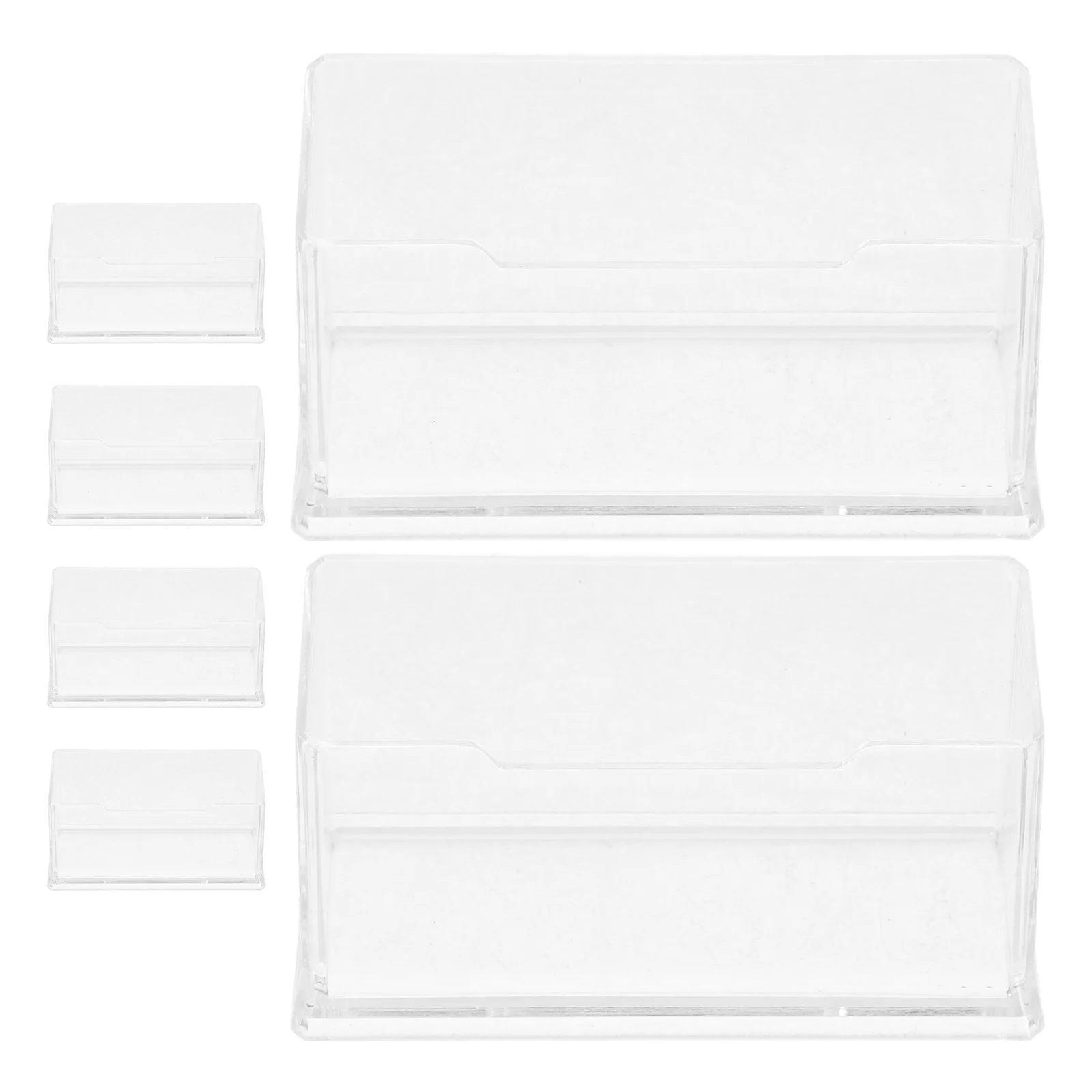 

6 Pcs Business Cards Acrylic Case Display Rack Index Credit Organizer Desktop Transparent Holder Office