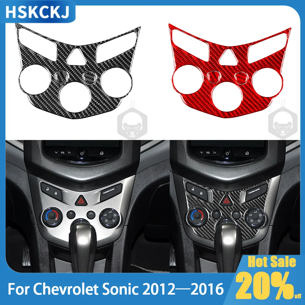 

Carbon Fiber Center Console AC Air Conditioner Panel Car Accessories Interior Sticker Modification For Chevrolet Sonic 2012—2016