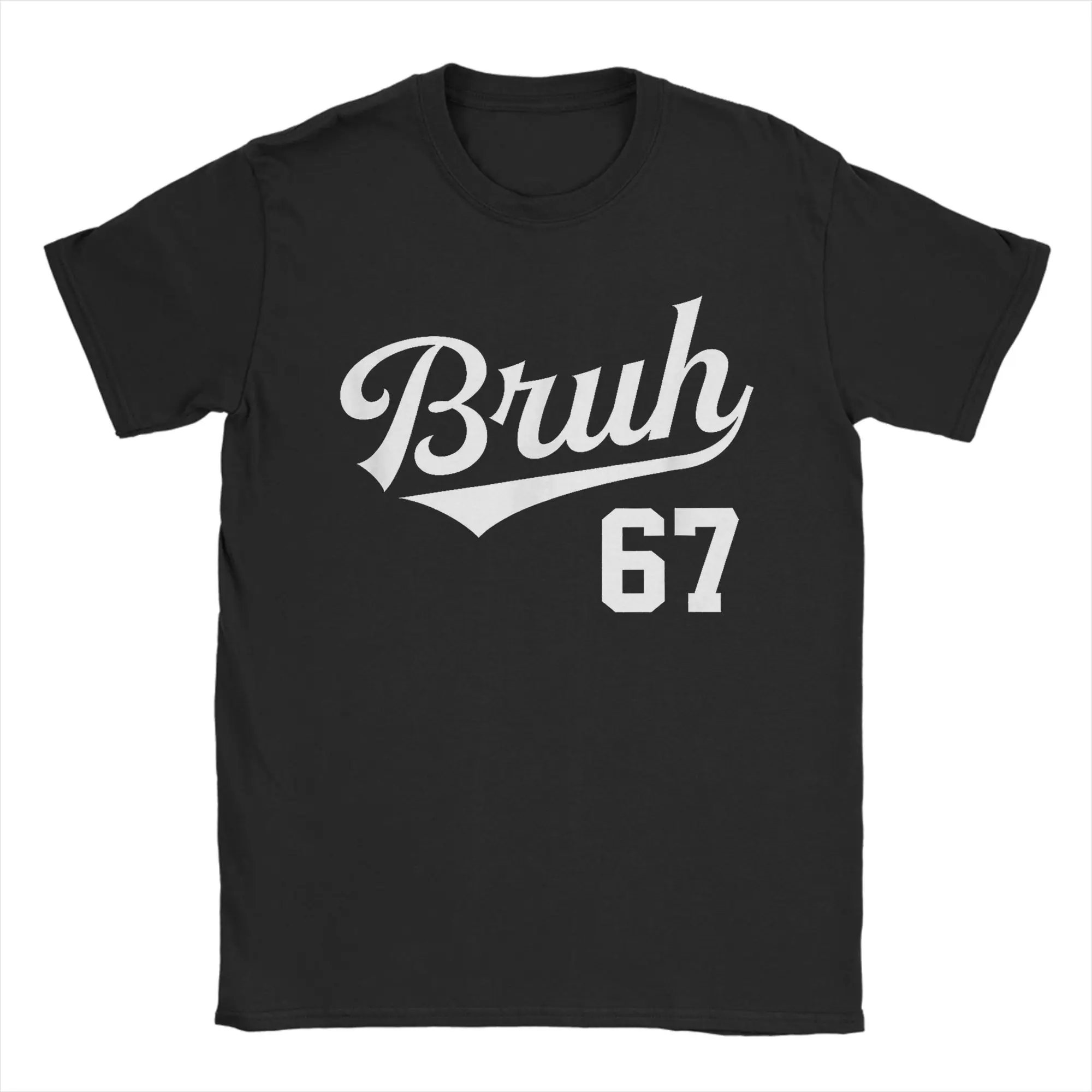 الرجال النساء تي شيرت Bruh 67 Brainrot Meme عادية 100% القطن تيز قصيرة الأكمام 6-7 ستة سبعة تي شيرت Crewneck الملابس الجرافيك #1
