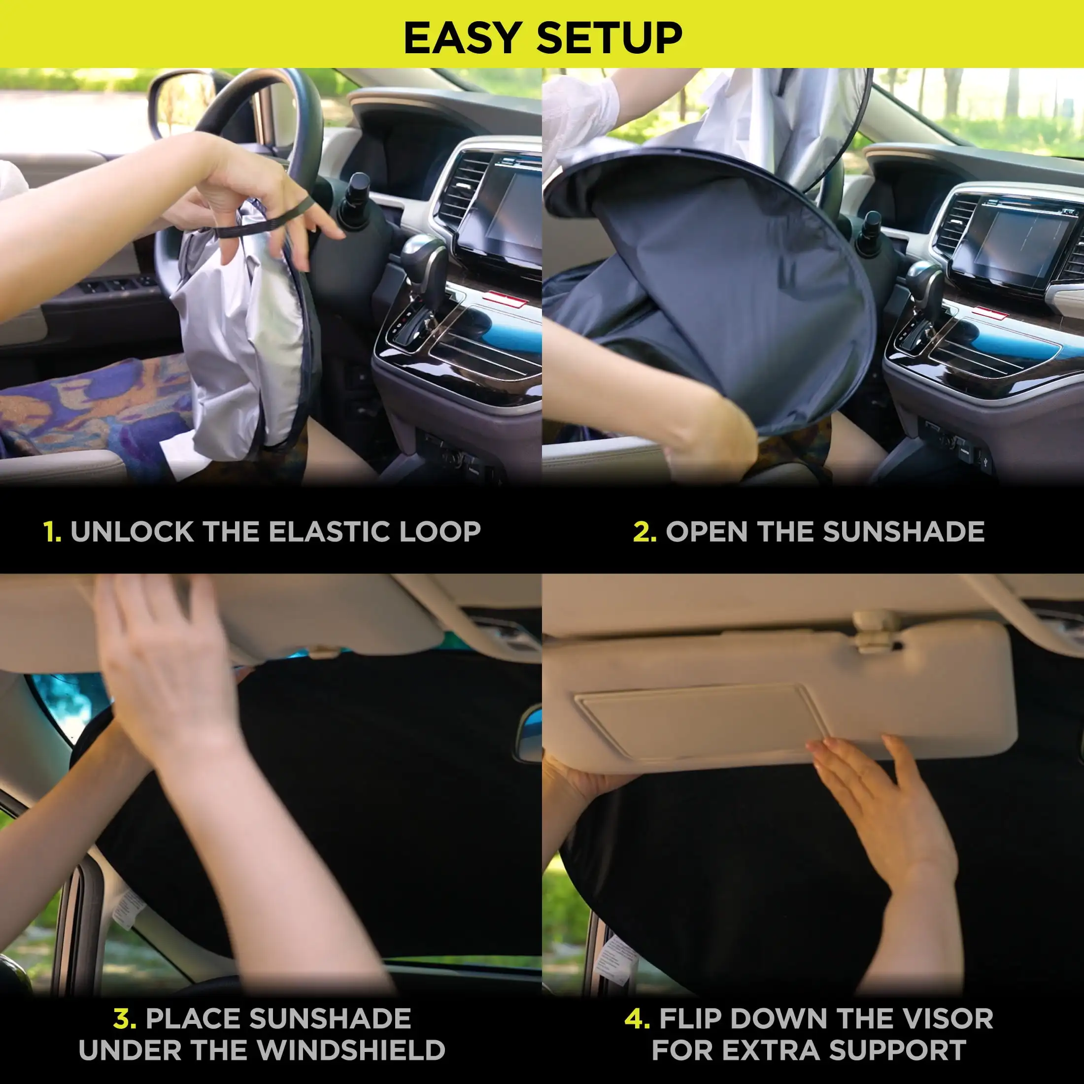 زوج واحد من مظلة الشمس باللون الأسود المقاس العالمي، 28.5 بوصة × 31.5 بوصة